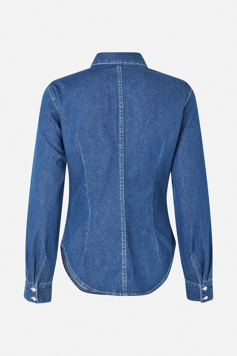 Maria Blouse light worn denim