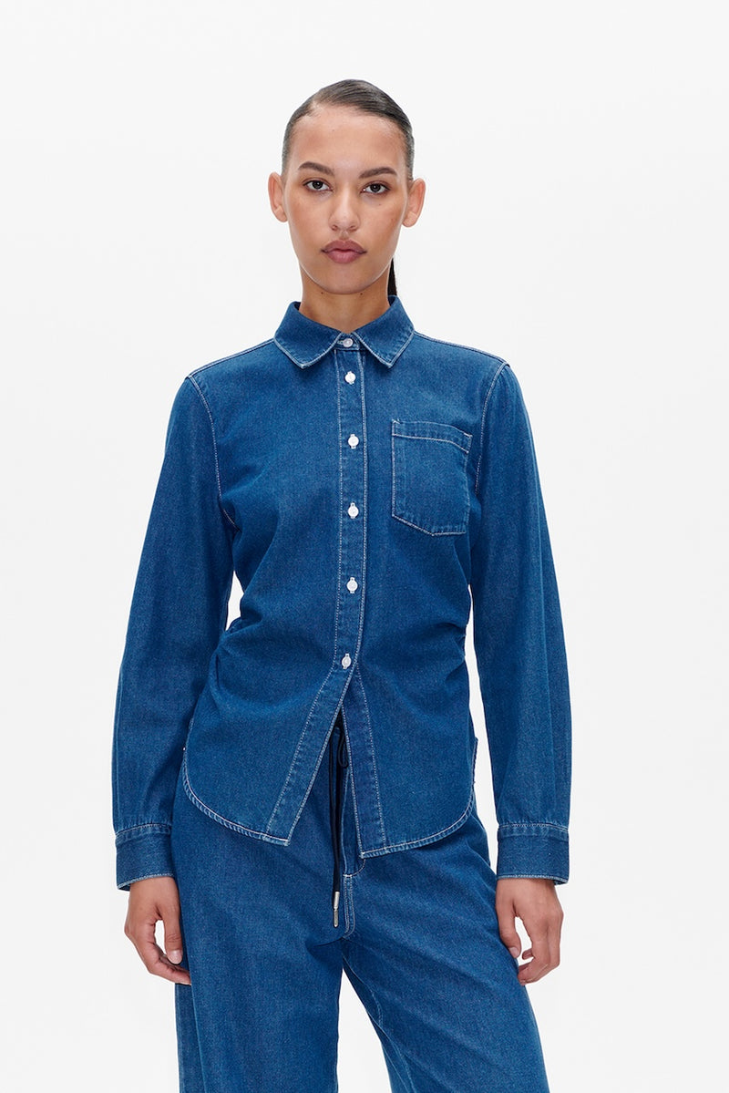 Maria Blouse light worn denim