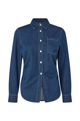 Maria Blouse light worn denim