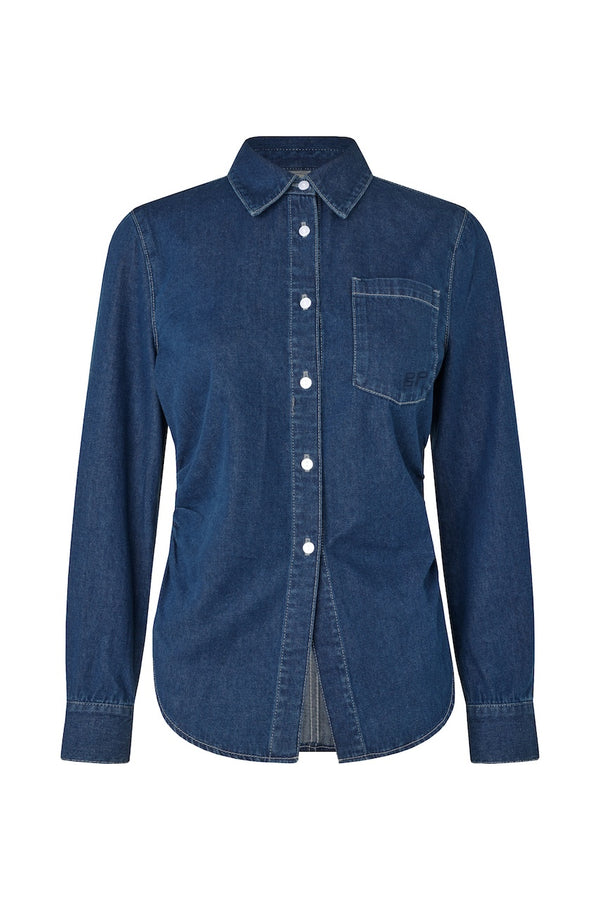 Maria Blouse light worn denim