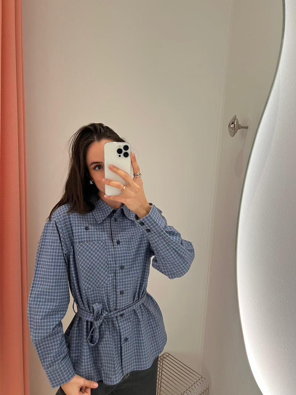 Matina Shirt blue flannel check