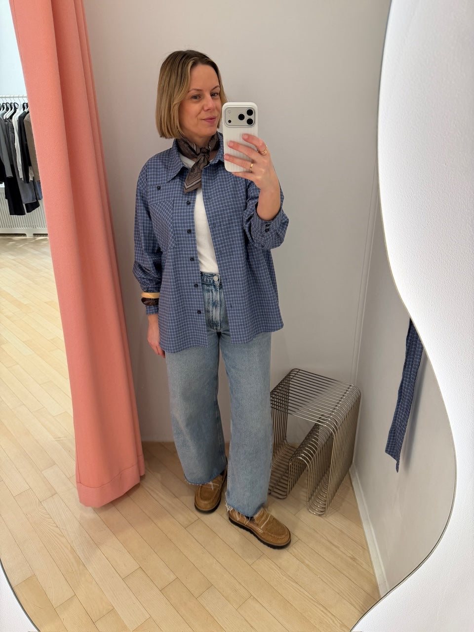 Matina Shirt blue flannel check