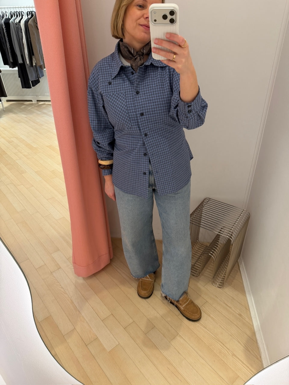 Matina Shirt blue flannel check