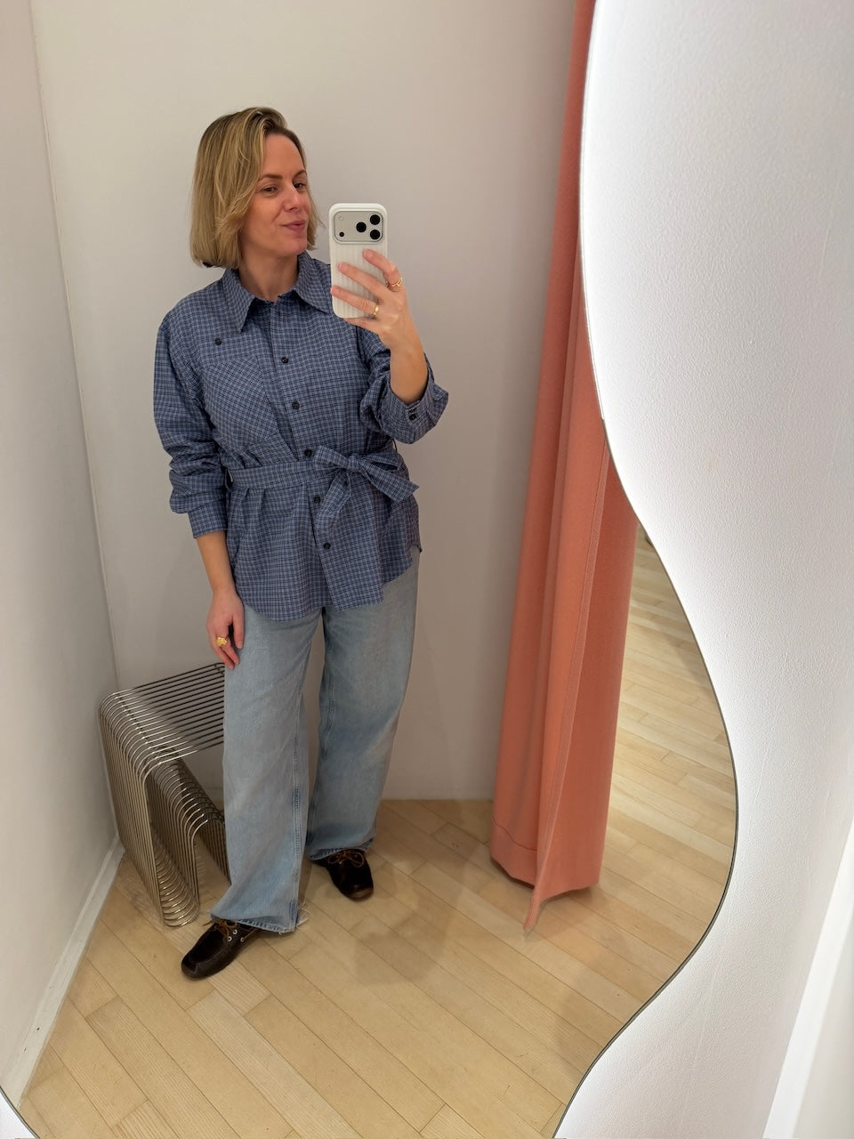 Matina Shirt blue flannel check