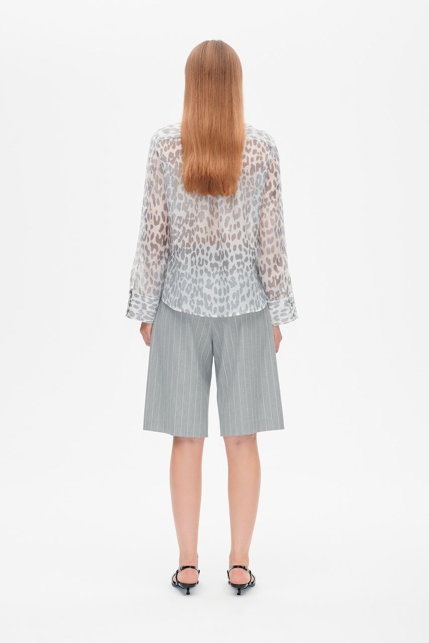Miranda Blouse grey office leopard