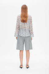 Miranda Blouse grey office leopard