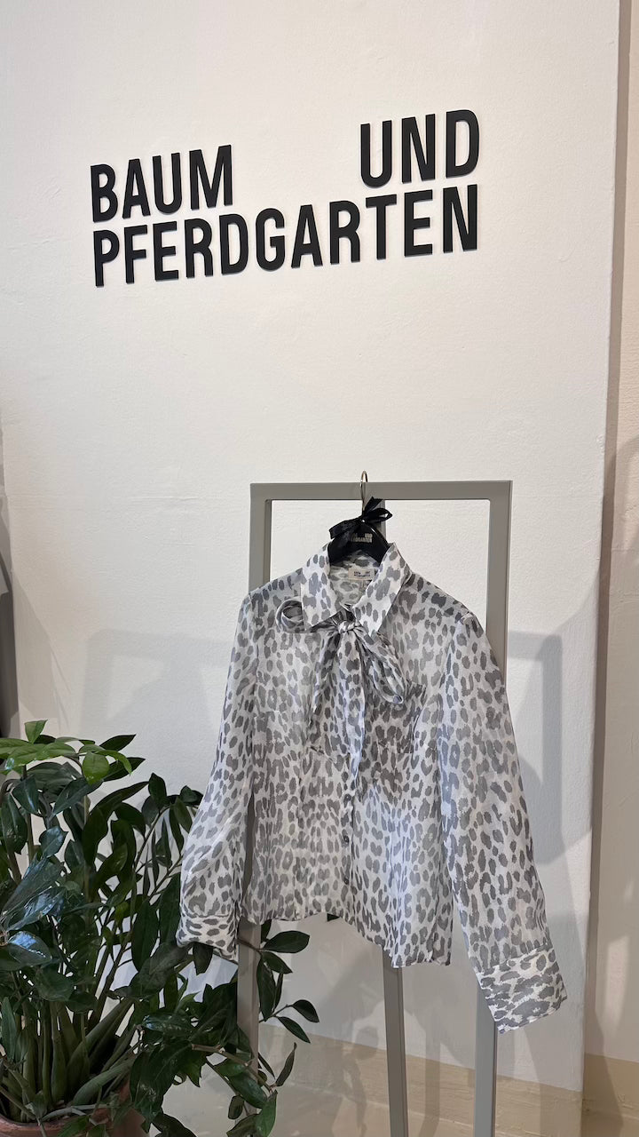 Miranda Blouse grey office leopard