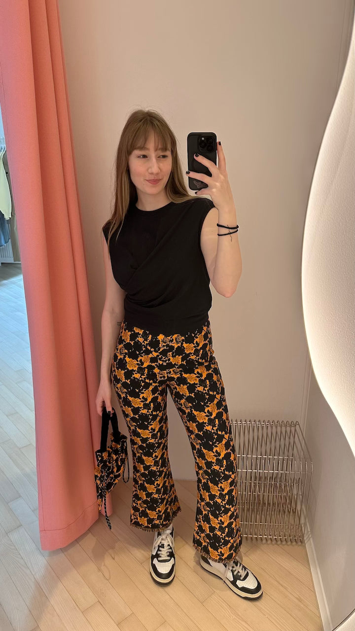 Nenne Pants orange black flower