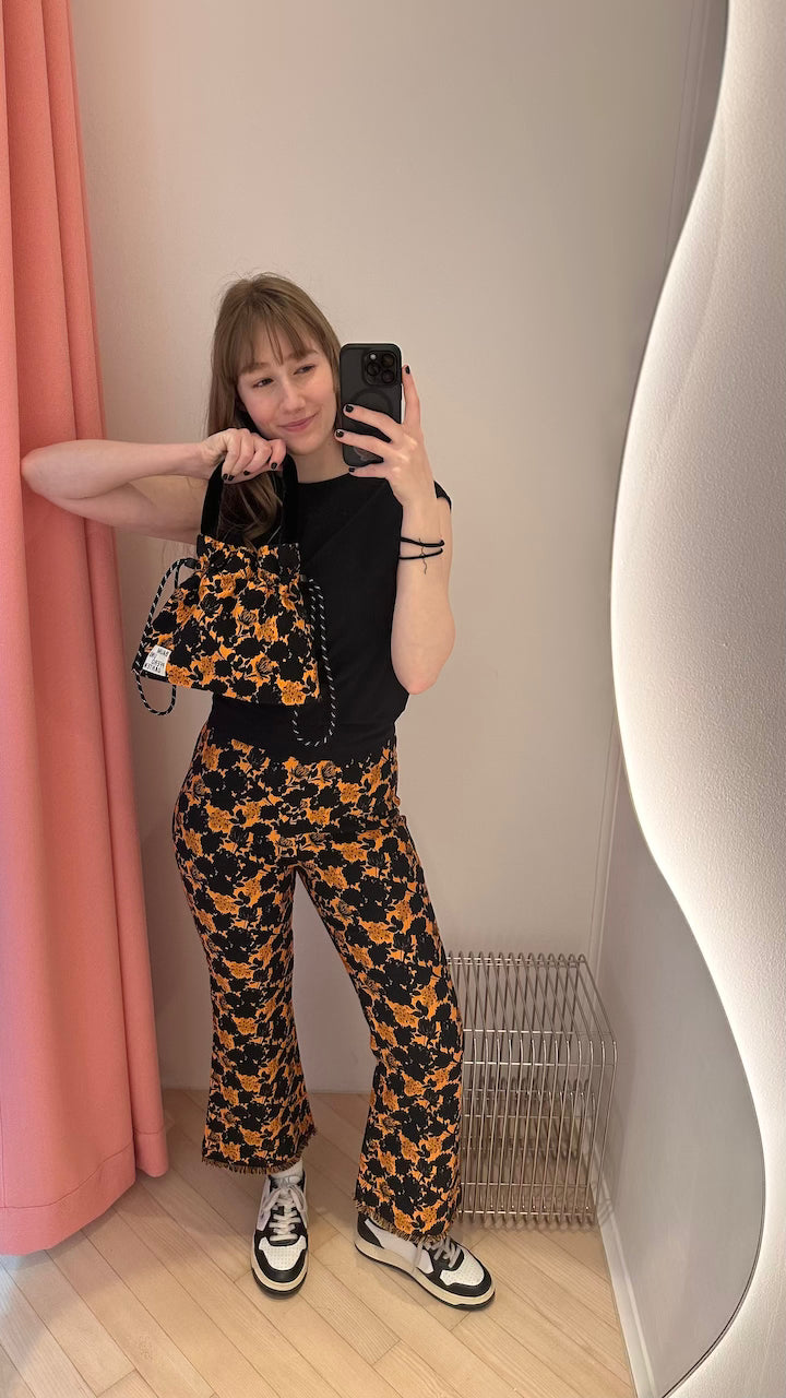 Nenne Pants orange black flower