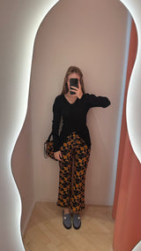 Nenne Pants orange black flower