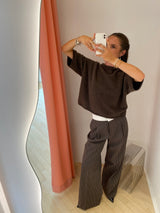 Neyat Pants dark brown pinstripe