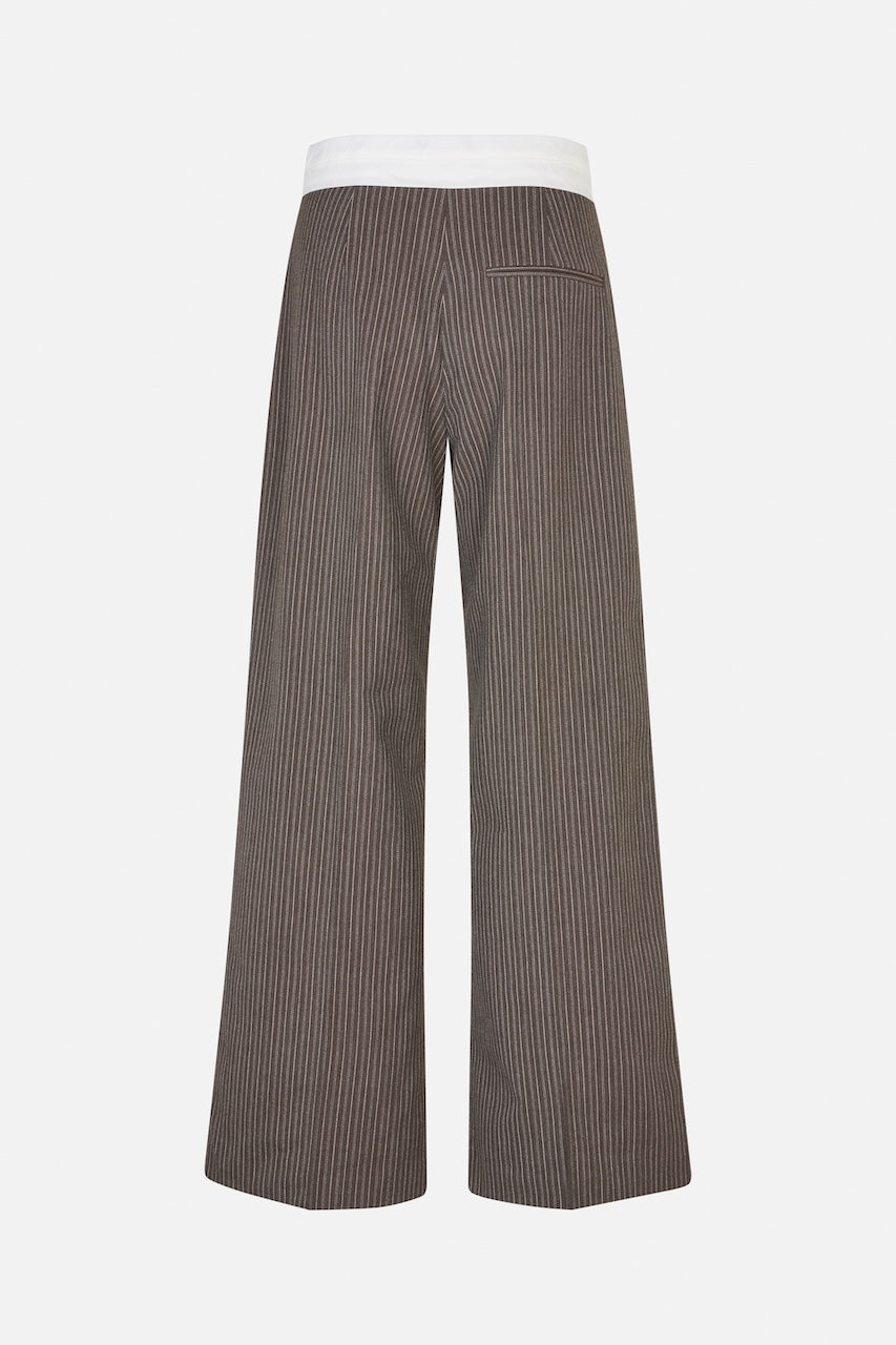 Neyat Pants dark brown pinstripe