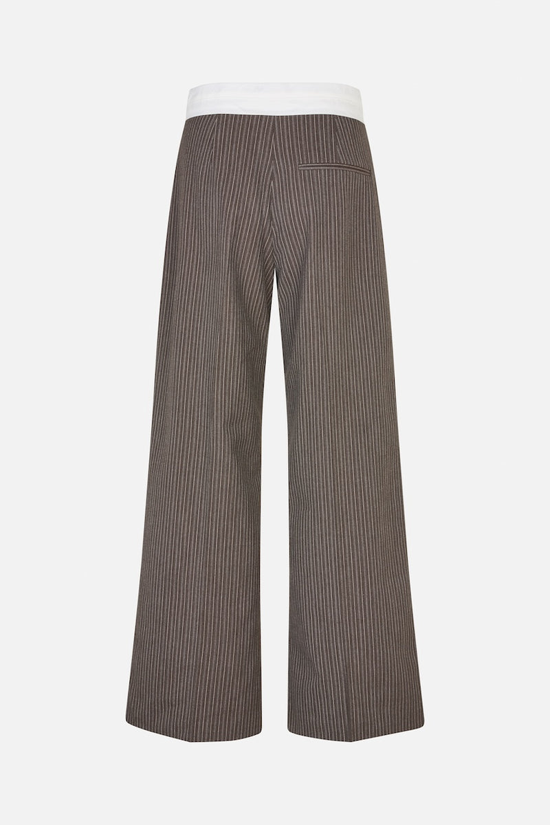 Neyat Pants dark brown pinstripe
