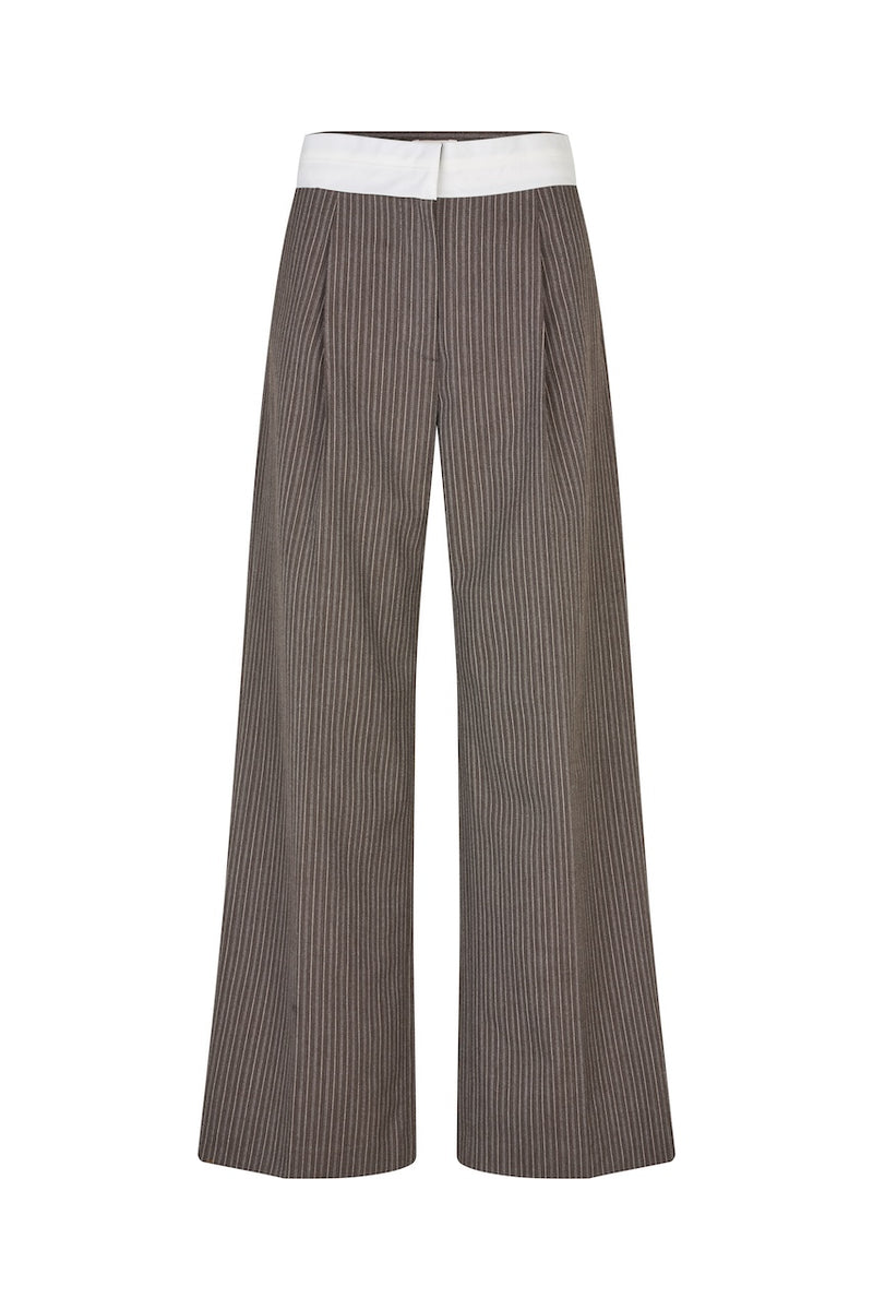 Neyat Pants dark brown pinstripe