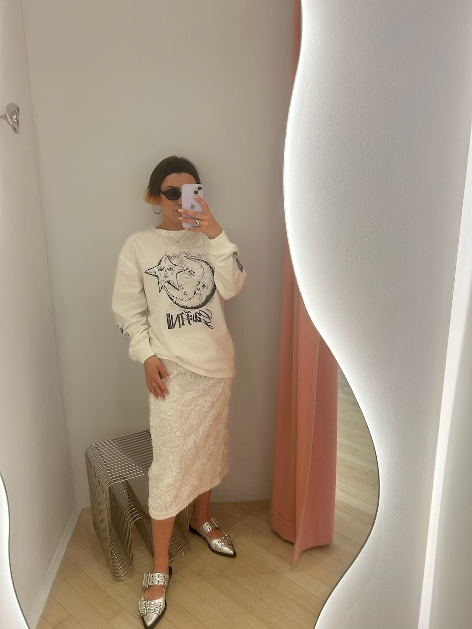 Samina Midiskirt cloud dancer