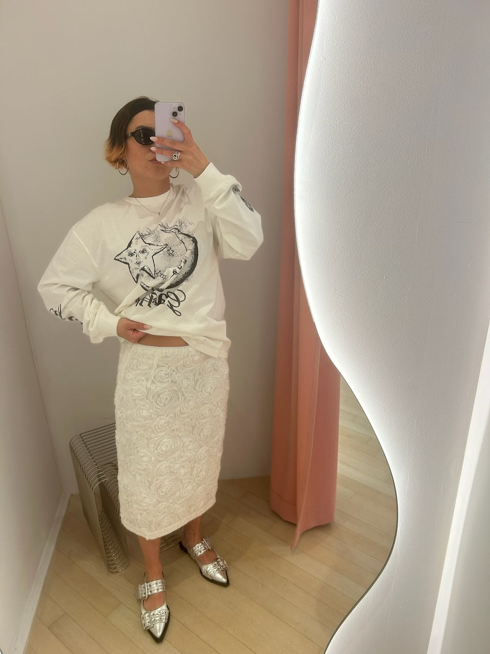 Samina Midiskirt cloud dancer