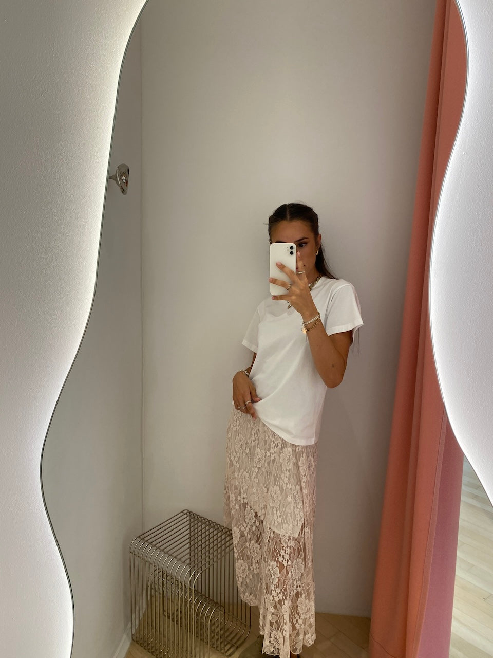 Selmo Midiskirt white sand