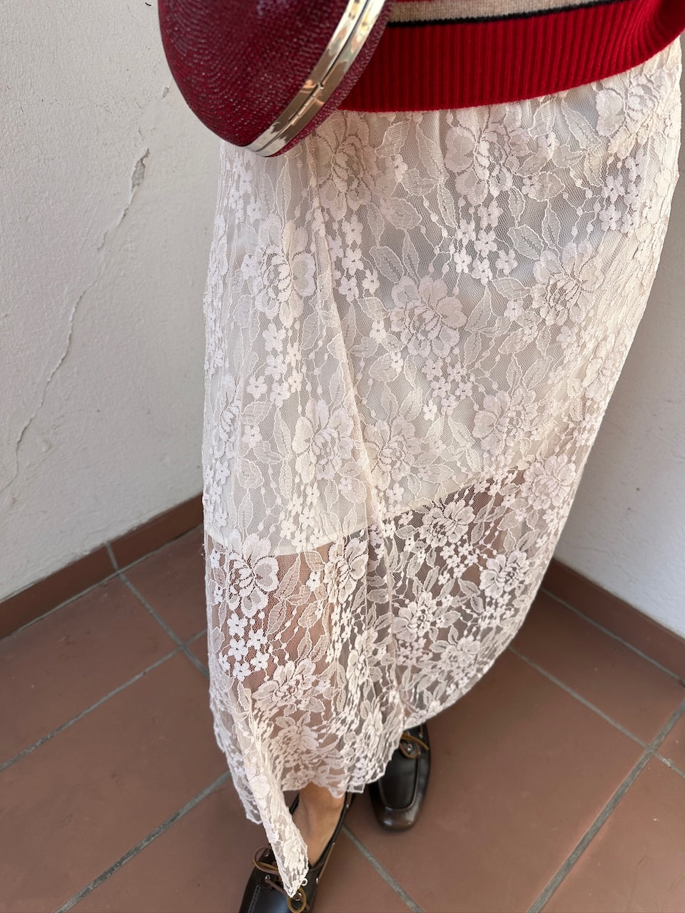 Selmo Midiskirt white sand