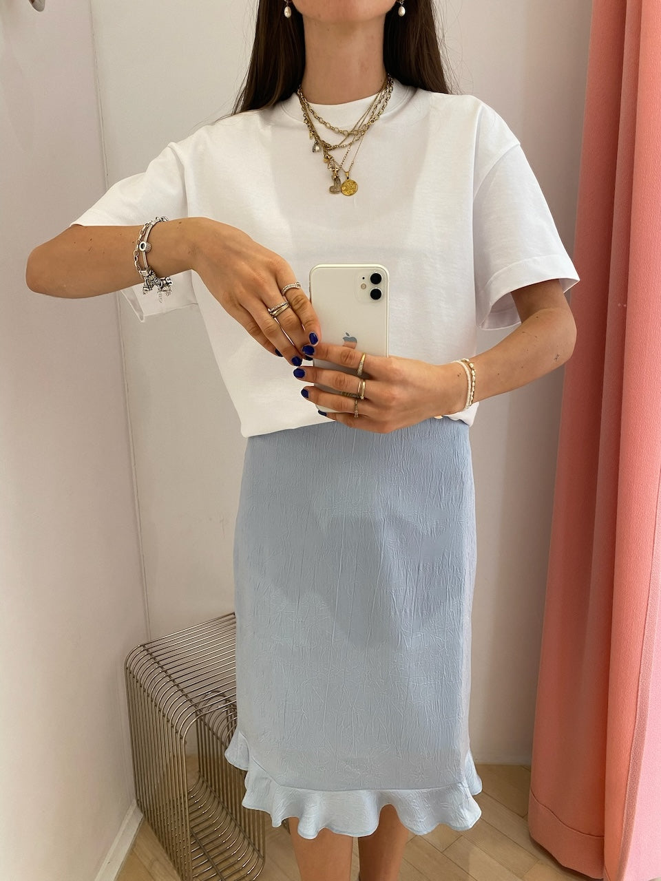 Sesse Midiskirt subdued blue