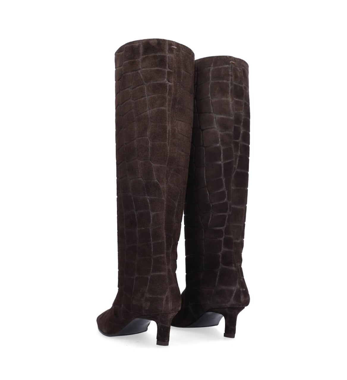 Long Boots dark brown coper suede