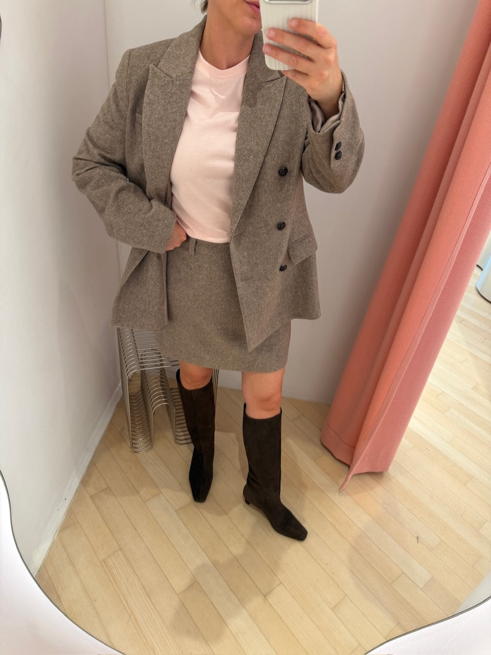 Long Boots dark brown coper suede