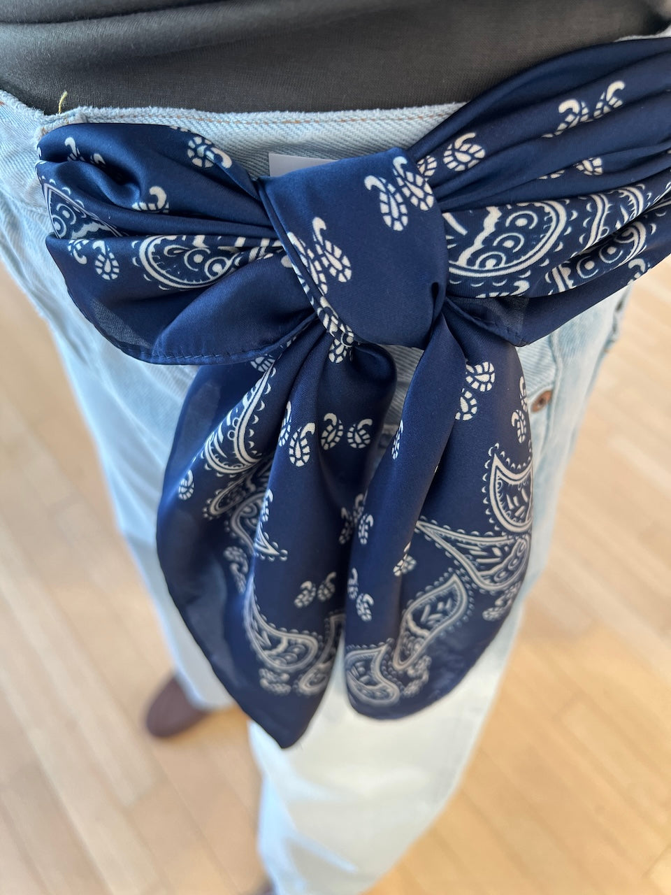 Callie Scarf navy paisley