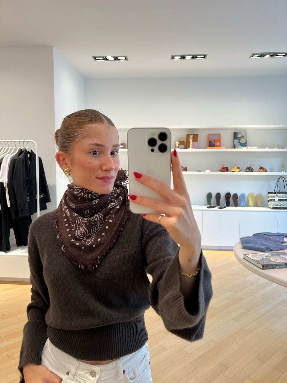 Cashmere Paisley Bandana brown