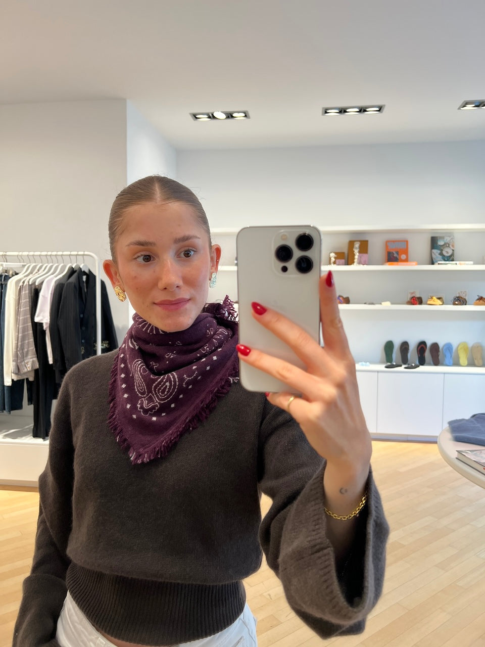 Cashmere Paisley Bandana merlot