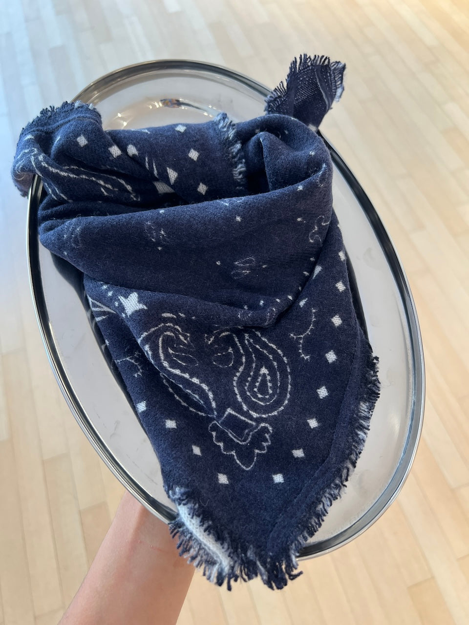 Cashmere Paisley Bandana navy