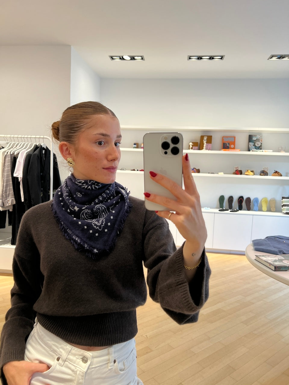 Cashmere Paisley Bandana navy