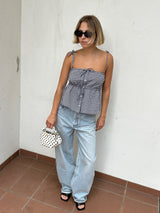 Leonora Top black/white check