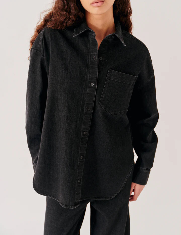 Merrit Oversized Shirt black denim