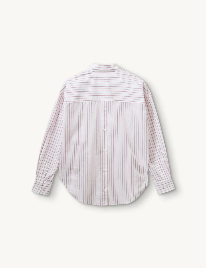 Ray Oversized Shirt red/white thin stripes