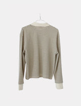 Sacha Breton Polo cream/black stripe