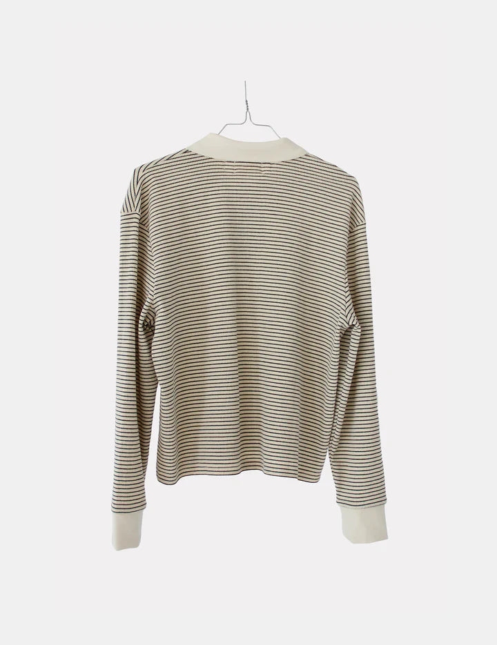 Sacha Breton Polo cream/black stripe