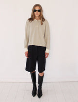 Sacha Breton Polo cream/black stripe