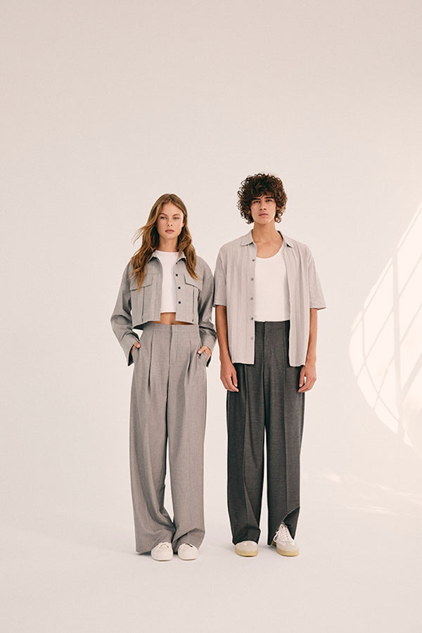 Dilan Pants Blended Cool Wool marmorgrau