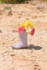 Vase Rodeo Cowboy Boot lilac