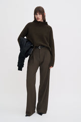 Mika Yak Funnelneck Sweater dark khaki green