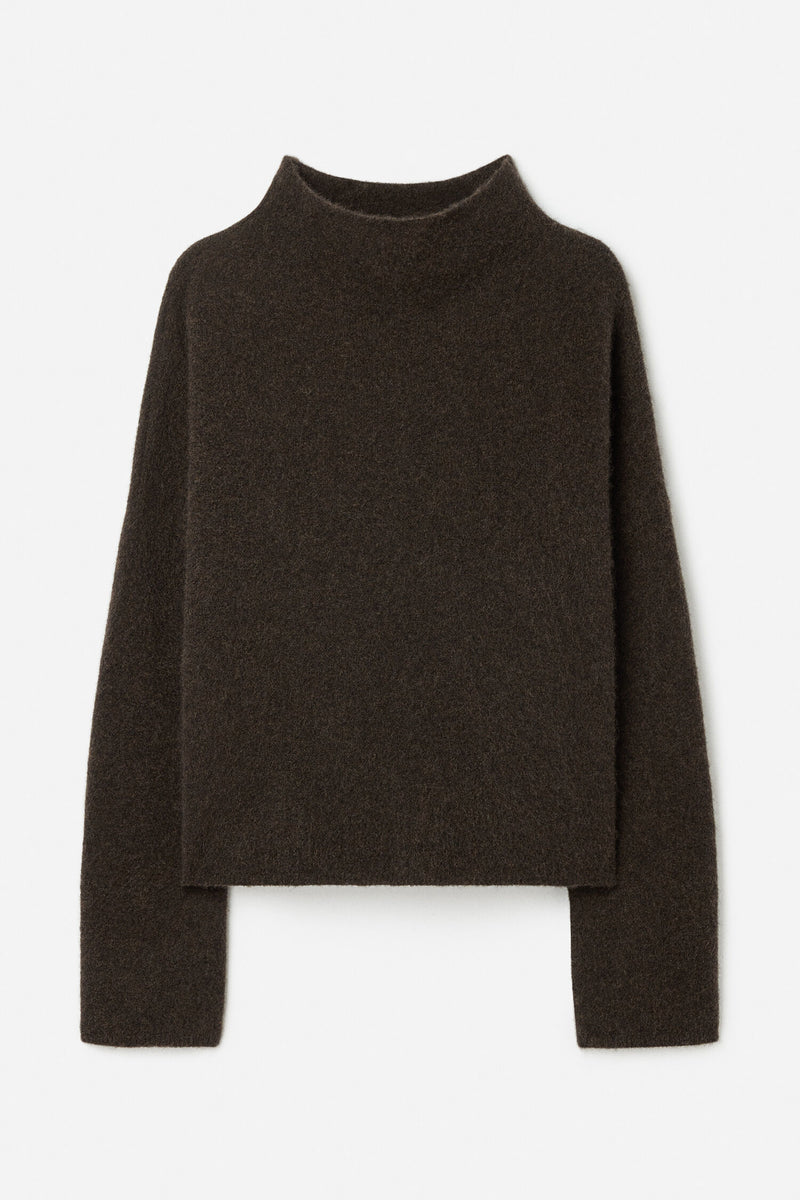 Mika Yak Funnelneck Sweater dark khaki green