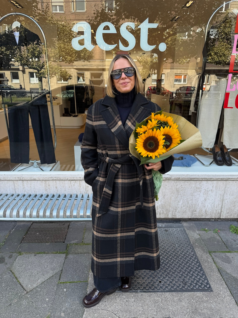Alyssa Check Coat black/brown check