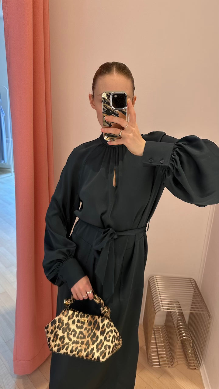 Belted Long Sleeve Dress dawn blue