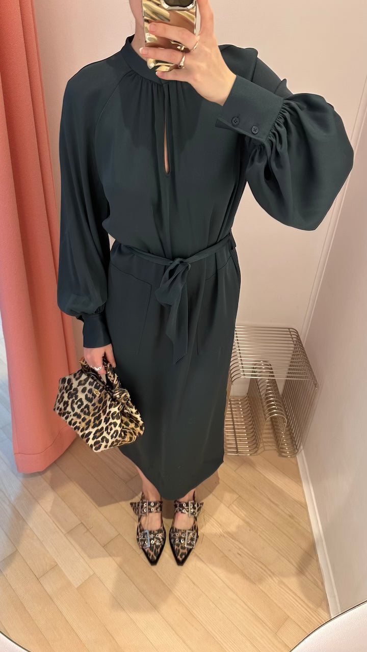 Belted Long Sleeve Dress dawn blue