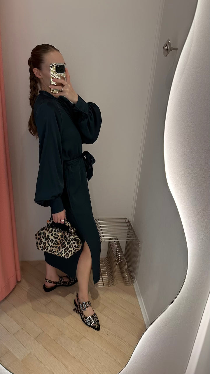 Belted Long Sleeve Dress dawn blue