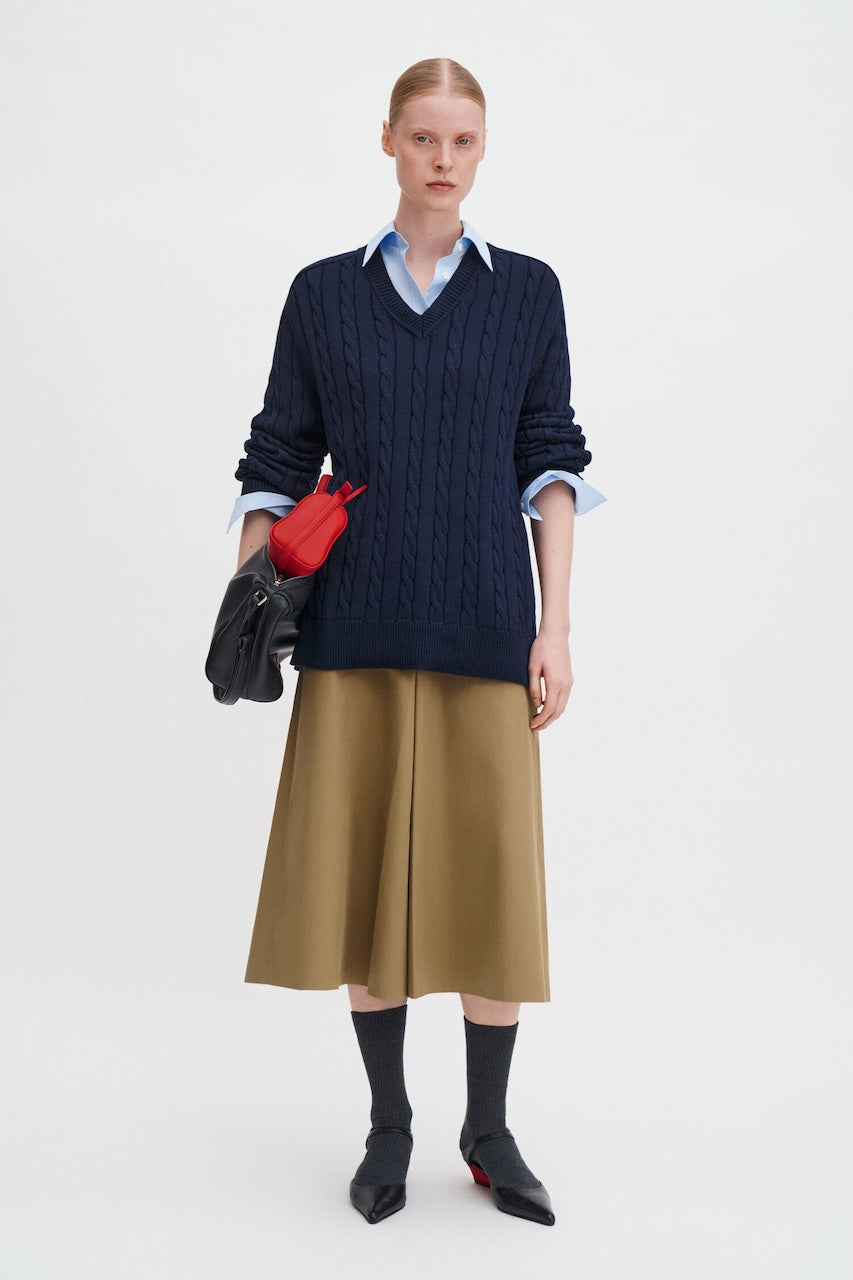 Box Pleat Skirt taupe beige