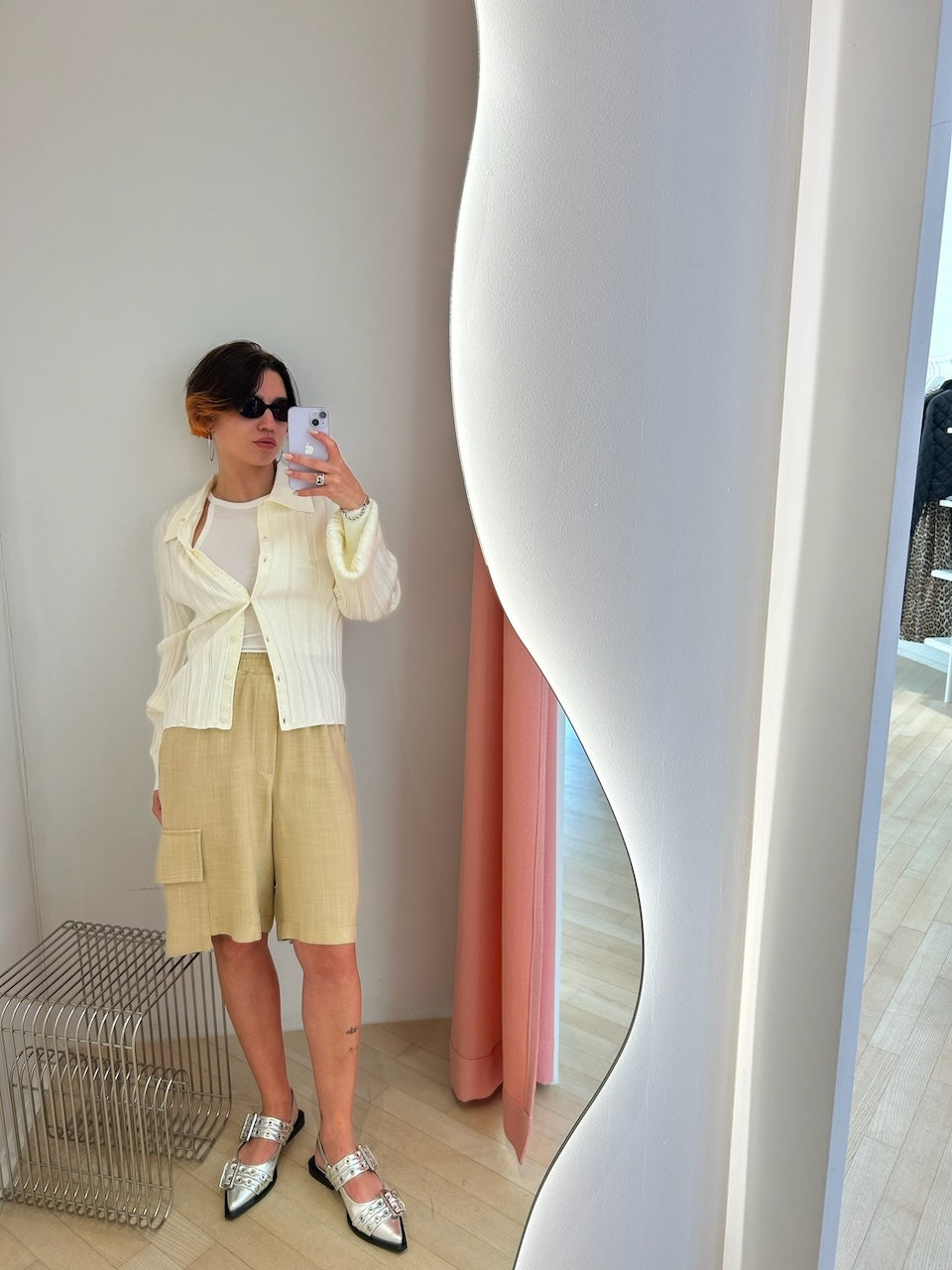 Braid Knit Cardigan pearl white