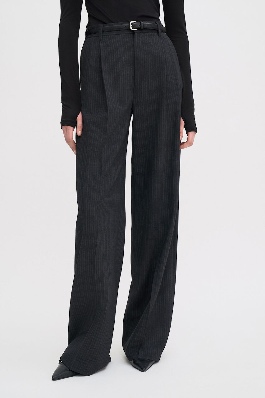 Darcey Pinstripe Trousers anthracite melange