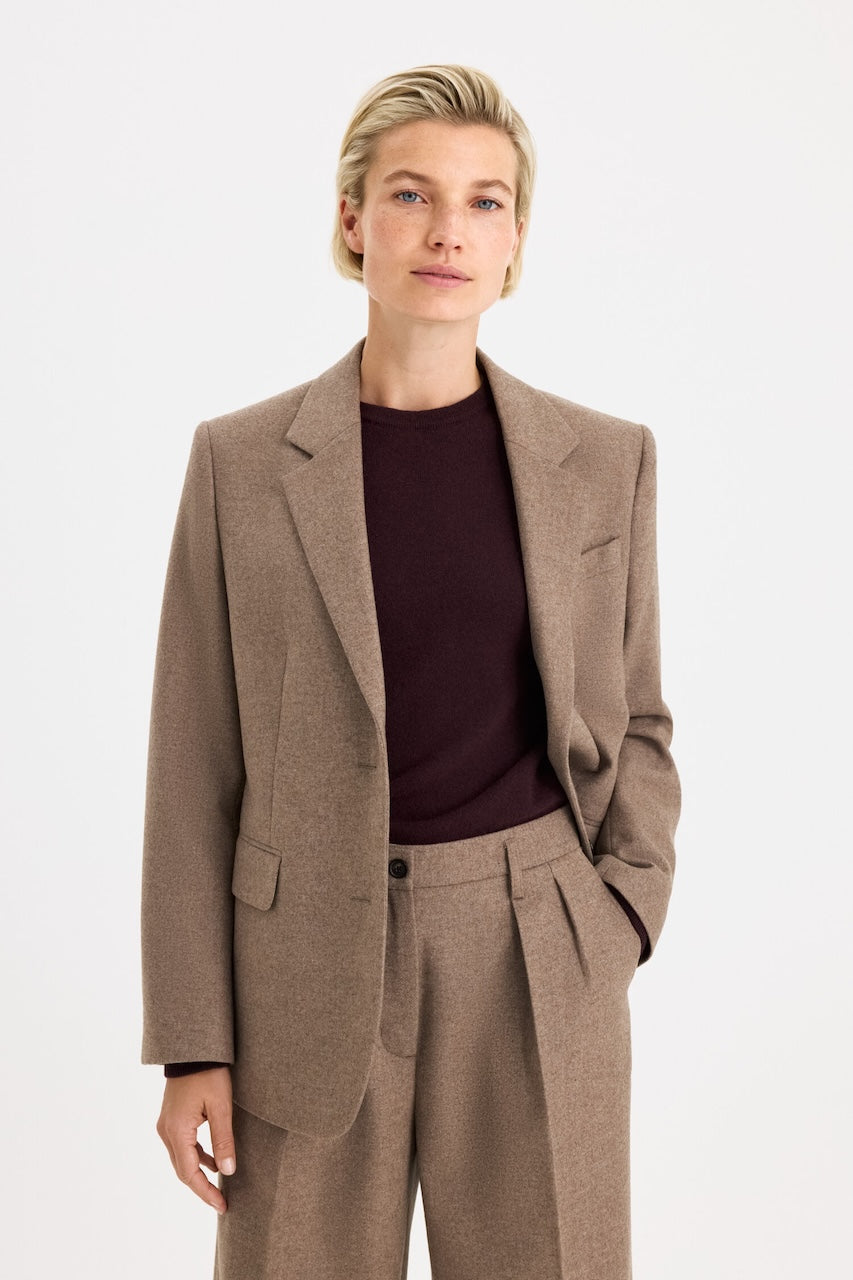 Delilah Flannel Blazer driftwood