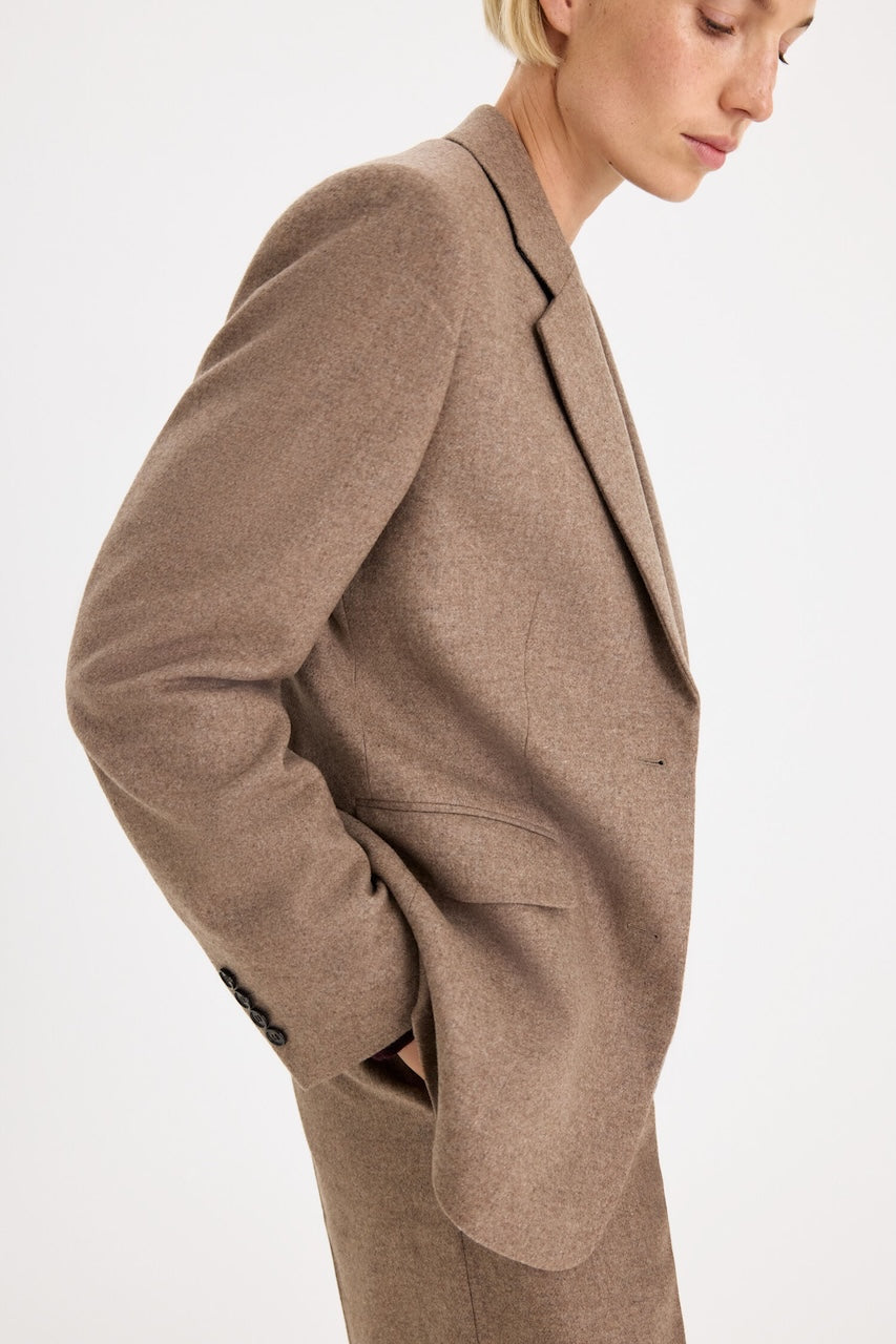 Delilah Flannel Blazer driftwood