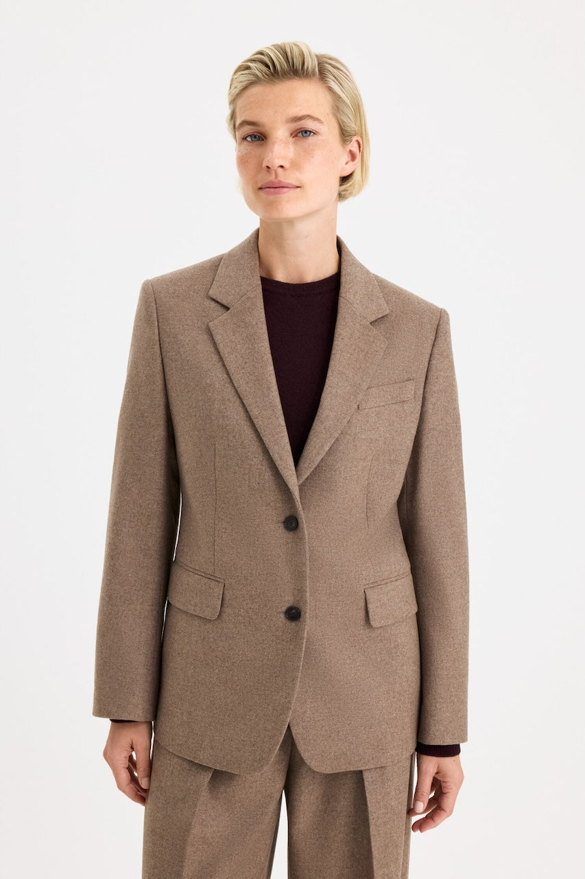 Delilah Flannel Blazer driftwood